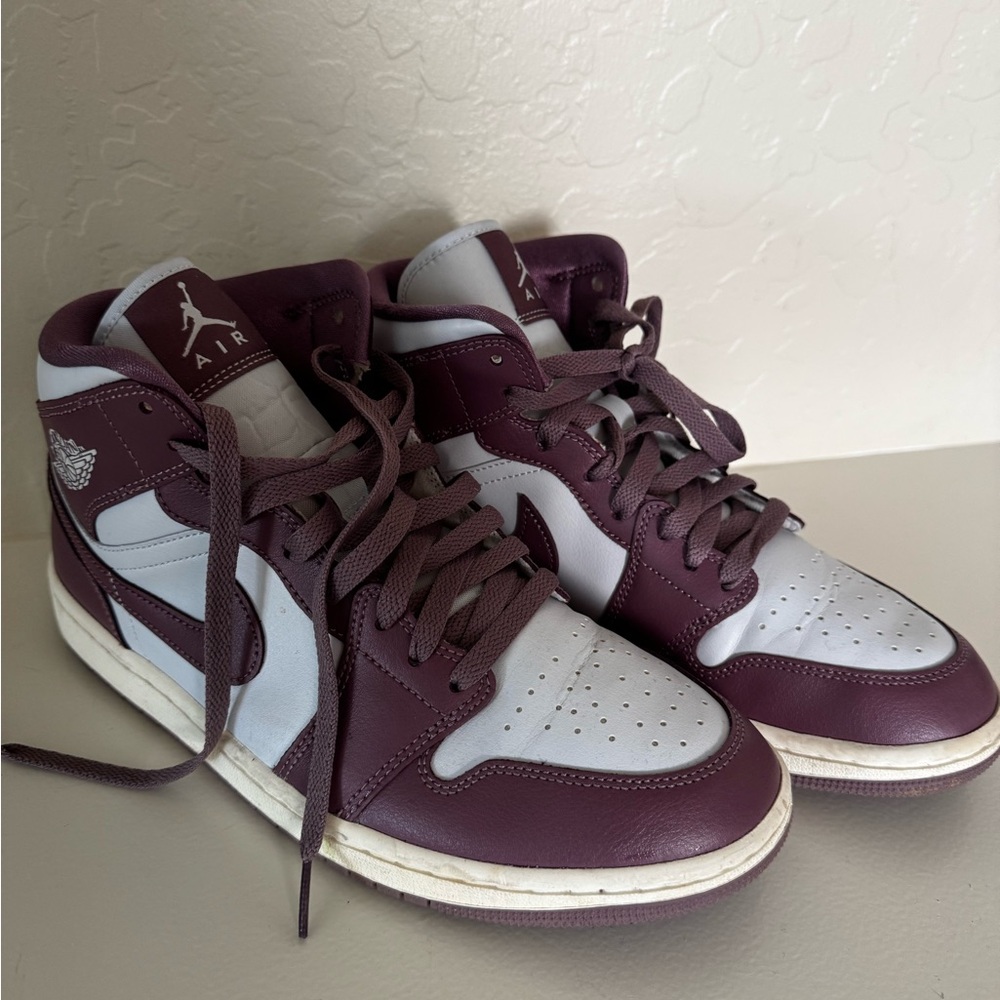 Nike Jordan’s High-Top Sneakers in Purple and White